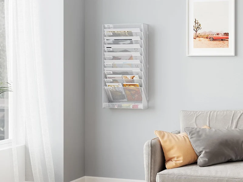 EasyPAG 10 Fächer Zusammensetzen Metall A4 Zeitschriftenhalter Wand Zeitschriften Wandhalter Aktenab