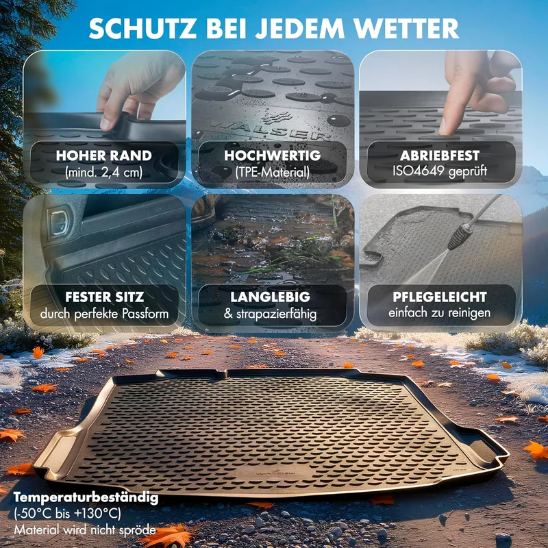 WALSER XTR Kofferraumwanne für Opel Astra L (O5) 10/2021-Heute, 100% passgenaue Antirutschmatte Auto