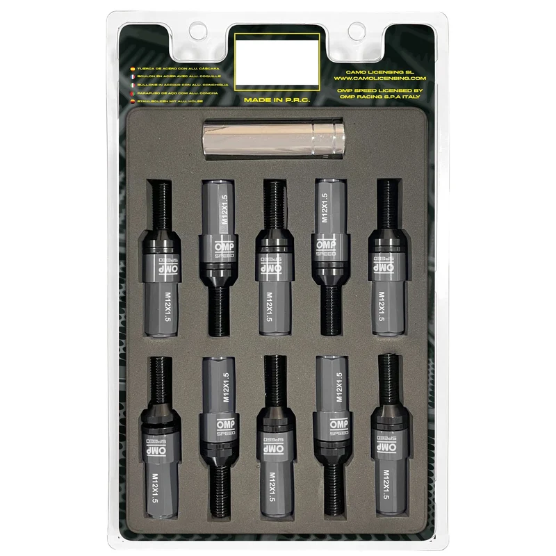 Omp Speed Schraubenset Performance mit Aluminiumschutz M12X1.5 Hex 17-19, L 28 mm, Aluminium 7075+DI