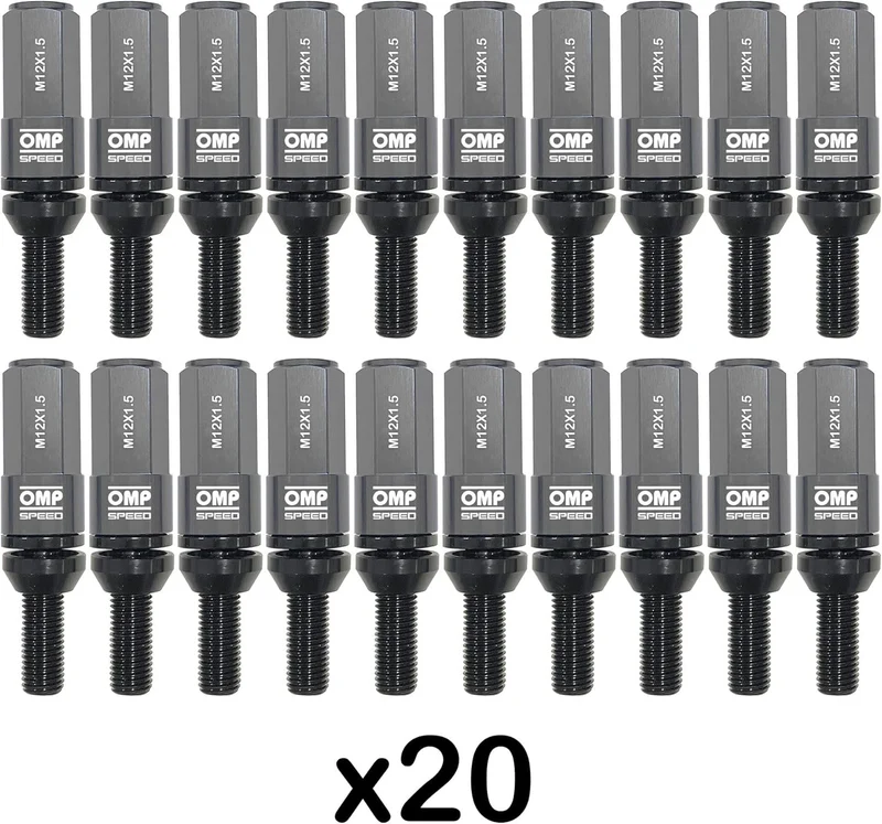 Omp Speed Schraubenset Performance mit Aluminiumschutz M12X1.5 Hex 17-19, L 28 mm, Aluminium 7075+DI