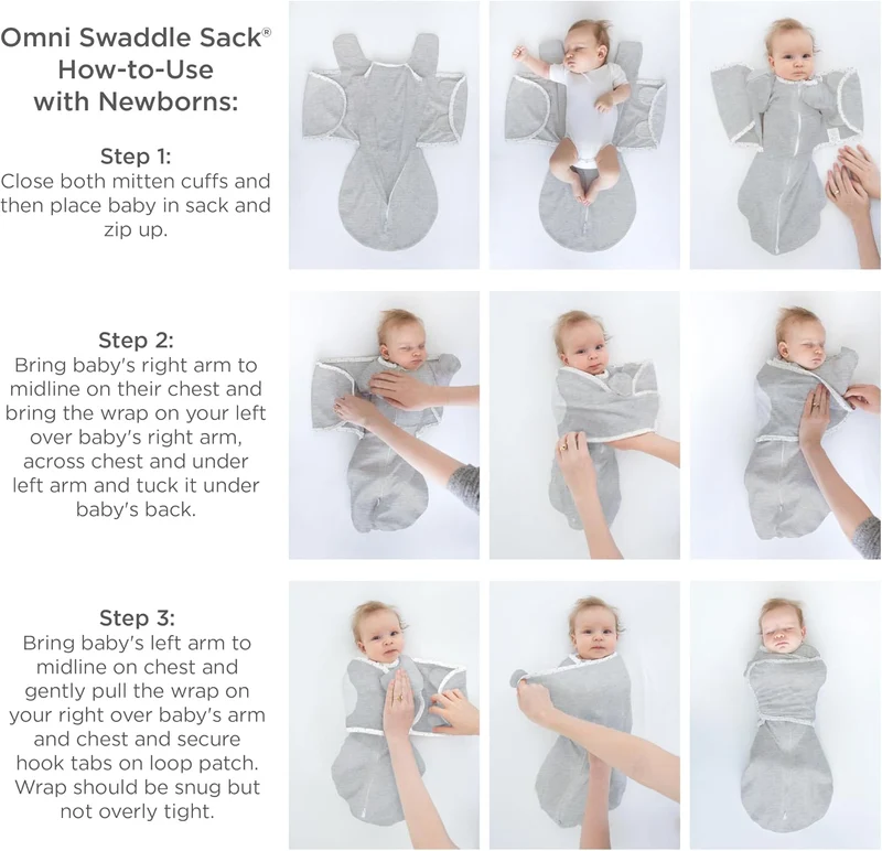 SwaddleDesigns Unisex Baby Omni 6-Wege Omni (1er Pack) Small (2.7-6.4 kg) Meliertes Haferflocken, Sm