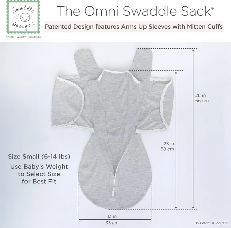 SwaddleDesigns Unisex Baby Omni 6-Wege Omni (1er Pack) Small (2.7-6.4 kg) Meliertes Haferflocken, Sm
