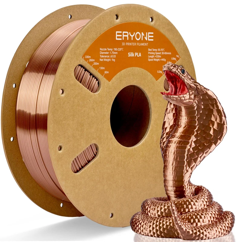 ERYONE Seiden PLA Filament 1.75mm, PLA Seiden Filament für 3D Drucker, 1.75mm +/- 0,03 mm, 1kg /Spul