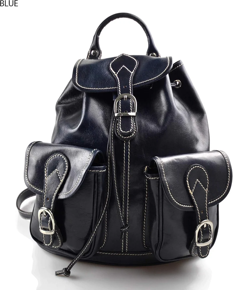Rucksack leder blau rucksack damen herren reisetasche kalbsleder rucksack leder rucksack schulrucksa