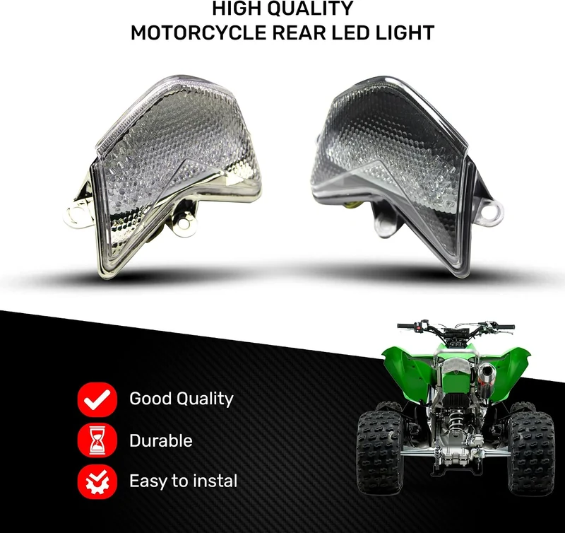 aVDB-moto LED-Bremslicht mit integrierten Blinker kompatibel mit Kawasaki ZX10R 2004/2005 (Klar), Kl