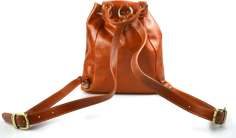 Rucksack leder honig rucksack damen herren reisetasche kalbsleder rucksack leder rucsack schulrucksa