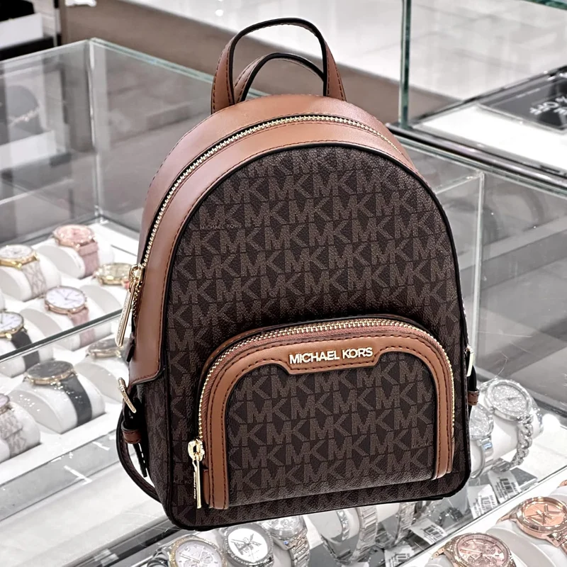 Michael Kors Jaycee XS Mini Convertible Rucksack MK Signature Crossbody Braun, Braun
