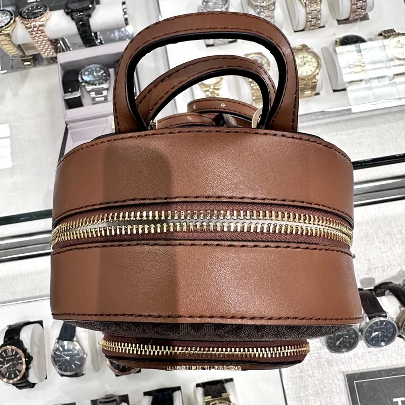 Michael Kors Jaycee XS Mini Convertible Rucksack MK Signature Crossbody Braun, Braun