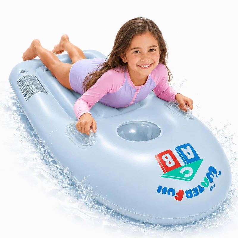 dellyy Aufblasbares Bodyboard für Kinder mit Griffen Blau, Blau