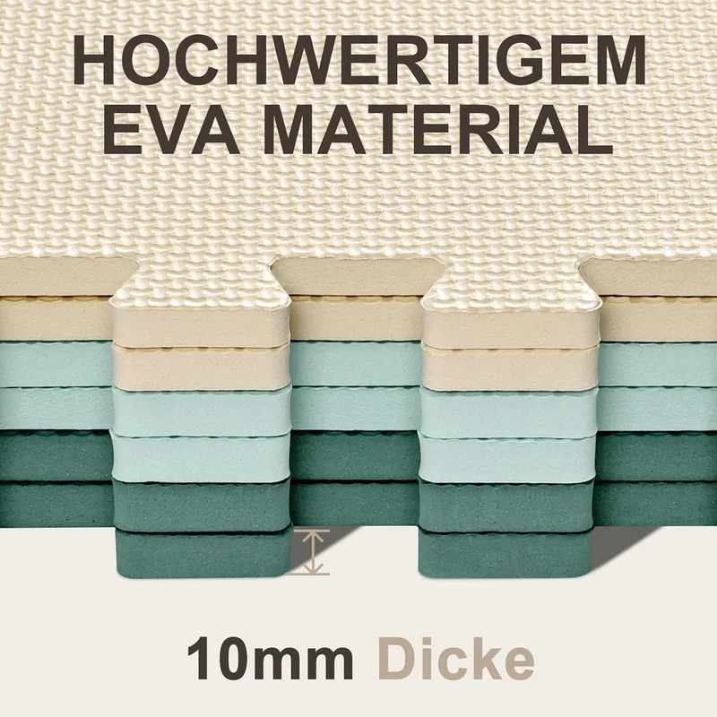 Bodenschutzmatte Fitness Set [31x31cm] - 24pc - Eva Sportmatte Fitnessmatte rutschfest, Bodenmatte f