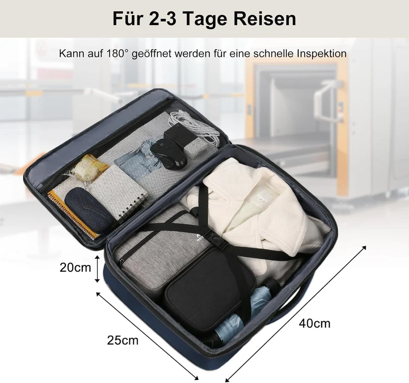 MATEIN Rucksack Handgepäck Flugzeug, Ryanair Rucksack 40x20x25, 20L Klein Damen Erweiterbar Daypack,