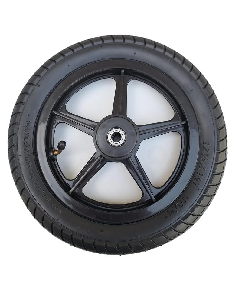 12 Zoll Rollstuhl-Hinterrad, Komplettrad, Ersatzrad, Robuster 12 1/2 x 2 1/4 (62-203) Zoll hochwerti