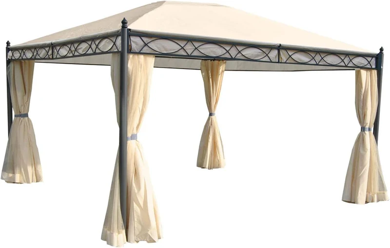 Mendler 4er-Set Seitenwand für Pergola Cadiz-AM, Polyester - Creme, Creme