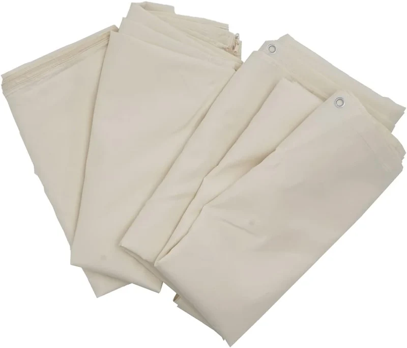 Mendler 4er-Set Seitenwand für Pergola Cadiz-AM, Polyester - Creme, Creme