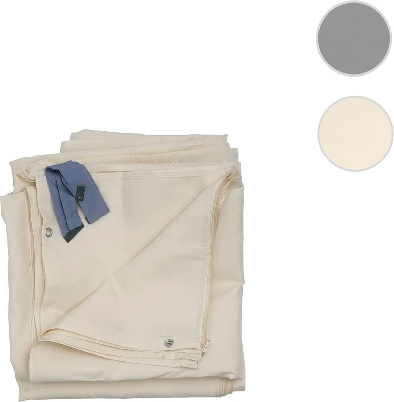 Mendler 4er-Set Seitenwand für Pergola Cadiz-AM, Polyester - Creme, Creme