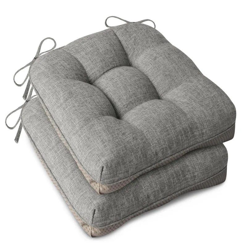 AddGrace 2er Set Sitzkissen 40 x 40cm Weiche Stuhlkissen mit 10cm Hellgrau 2 Hellgrau, 2 Hellgrau