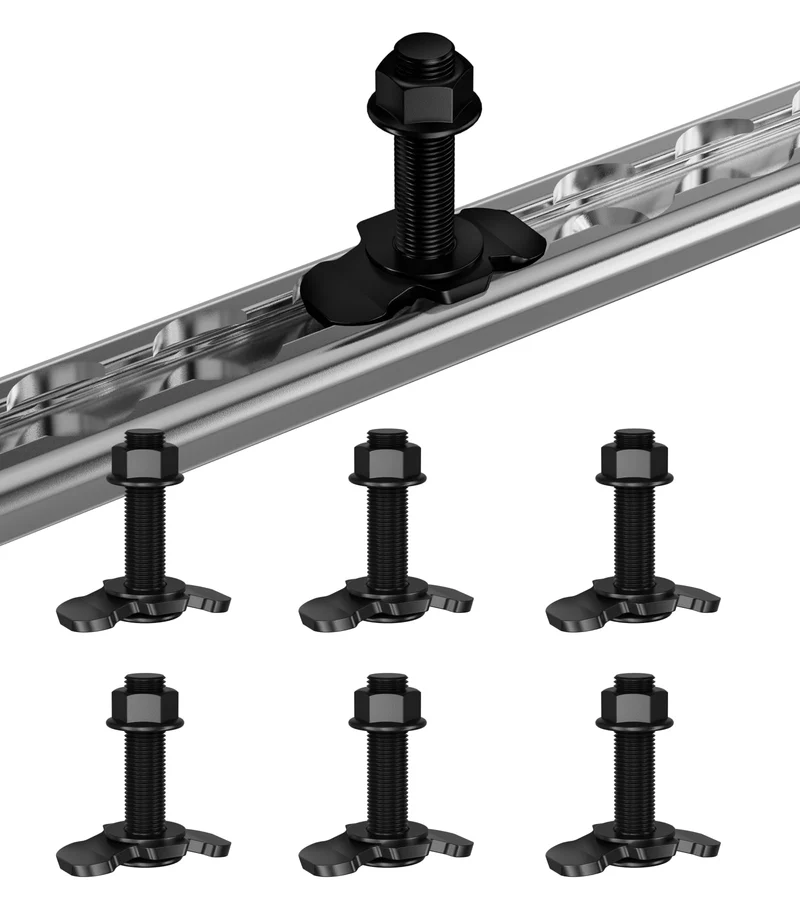 Schraubfitting Airlineschiene, 6 Stück M10x45 Endbeschlag Single | Airlineschiene Fitting Zurrschien