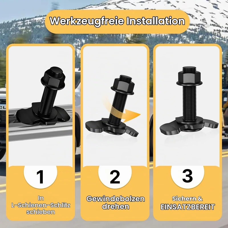Schraubfitting Airlineschiene, 6 Stück M10x45 Endbeschlag Single | Airlineschiene Fitting Zurrschien