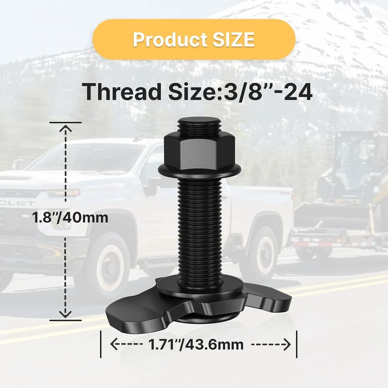 Schraubfitting Airlineschiene, 6 Stück M10x45 Endbeschlag Single | Airlineschiene Fitting Zurrschien