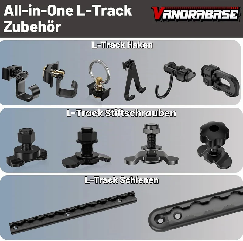Schraubfitting Airlineschiene, 6 Stück M10x45 Endbeschlag Single | Airlineschiene Fitting Zurrschien