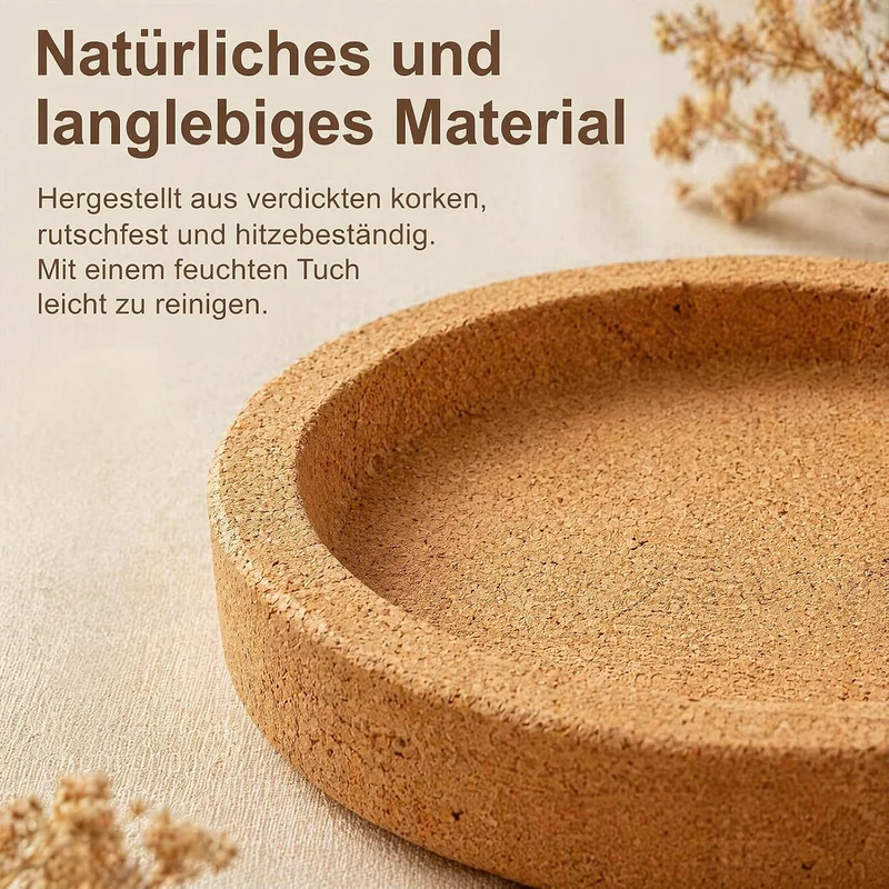 16 Stück Korkuntersetzer Rund, Korkuntersetzer Rund Mit Rand, Untersetzer Yellow, Yellow