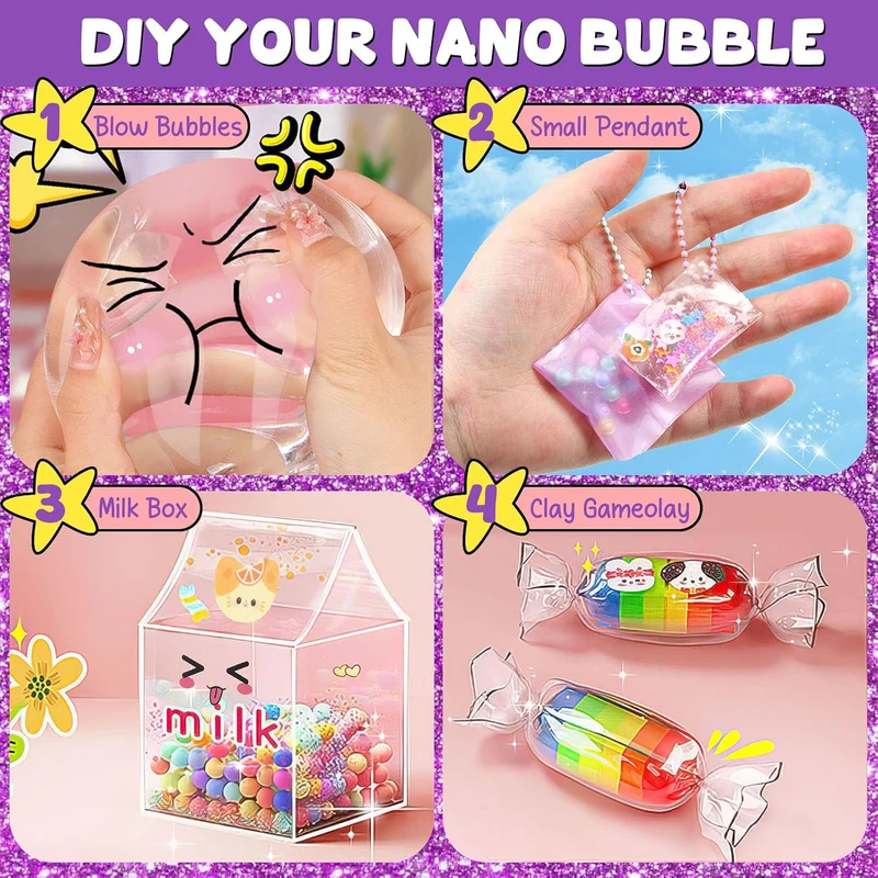 vamei Nano Tape Bubbles Set Bastelkoffer Bastelset Kinder Pro, Pro