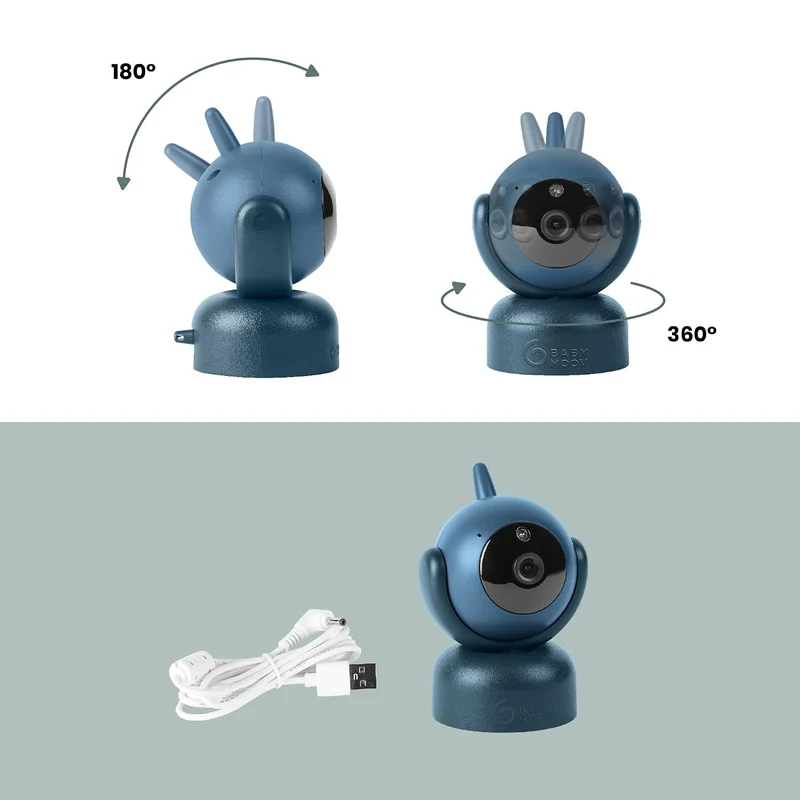 Babymoov Zusatzkamera YOO Master+ HD – 360°-Kamera, Nachtsicht & Zoom, VOX-Modus, 8 Schlaflieder, Re