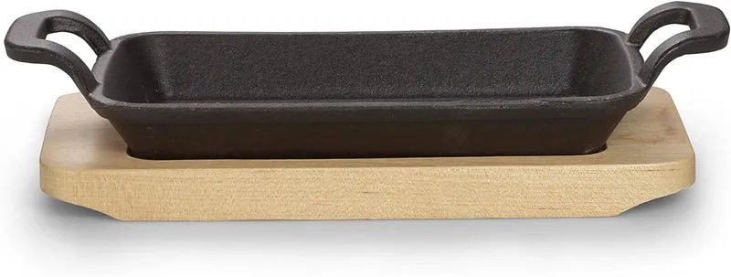 ECHTWERK Servierschale aus Gusseisen, Servierschälchen, Mini Auflaufform mit Servierbrett, Bereits e