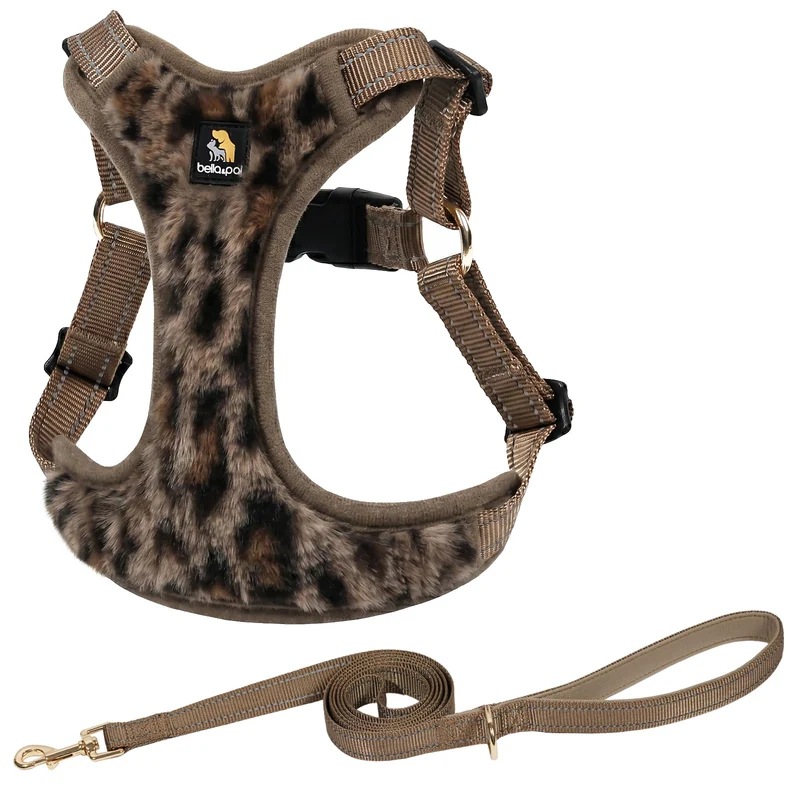 BELLA & PAL Hundegeschirr mit Leine Set, Step-in Geschirr für Welpen/kleine/mittelgrosse Hunde, weic