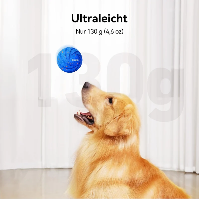Cheerble Wicked Ball AIR - Interaktiver Hundeball mit 3 Spielmodi, Blau, Blau