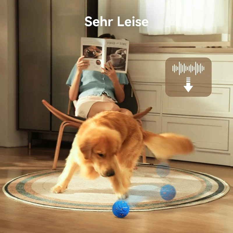 Cheerble Wicked Ball AIR - Interaktiver Hundeball mit 3 Spielmodi, Blau, Blau