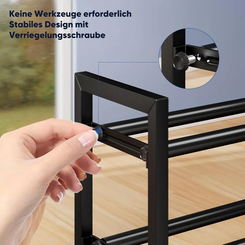 Schuhregal Platzsparend, 2 Etagen Schuhablage Ausziehbar 46.7-83.8cm 2 Tier-(46.7-83.8cm), 2 Tier-(4