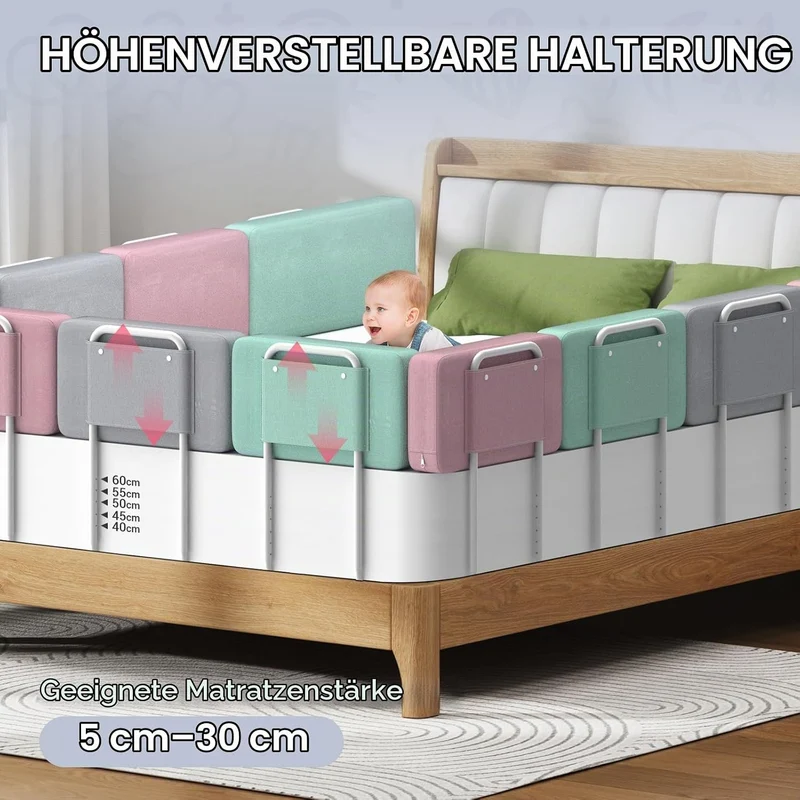 Rausfallschutz Bett Bettschutzgitte Bettgitter-Rausfallschutz & Höhenverstellbares Baby-Kinderbett m