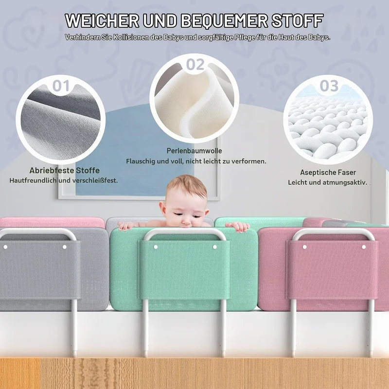 Rausfallschutz Bett Bettschutzgitte Bettgitter-Rausfallschutz & Höhenverstellbares Baby-Kinderbett m