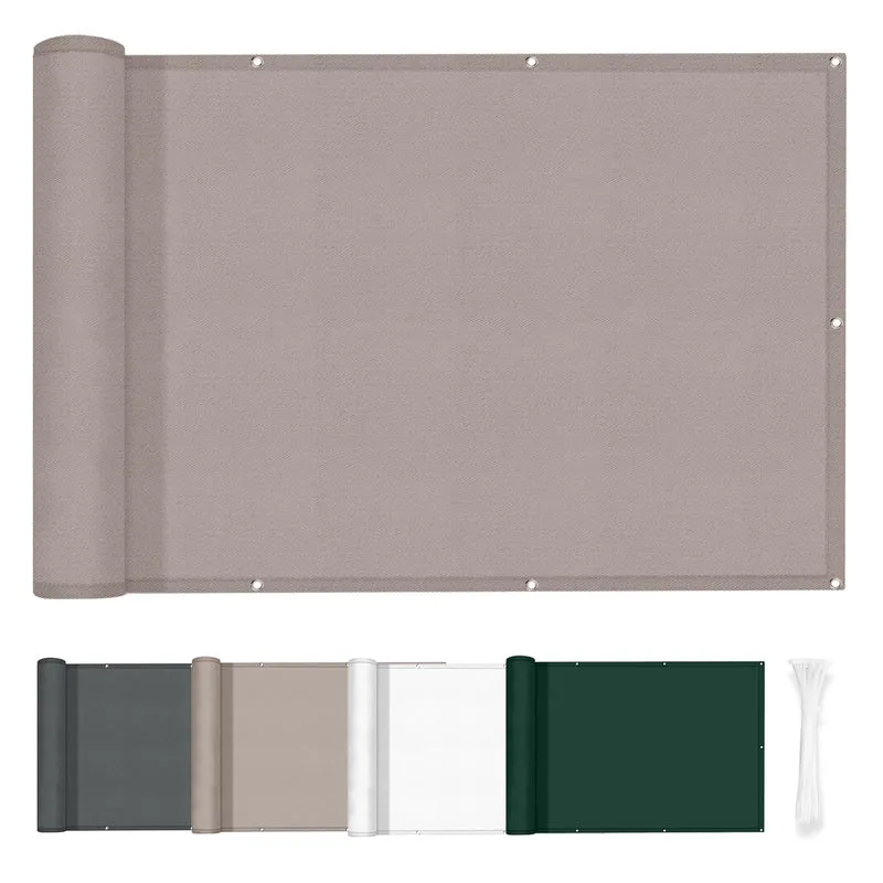 HENG FENG Balkon Sichtschutz 100x300cm Wetterfest, Taupe 1x3m Taupe, 1x3m Taupe
