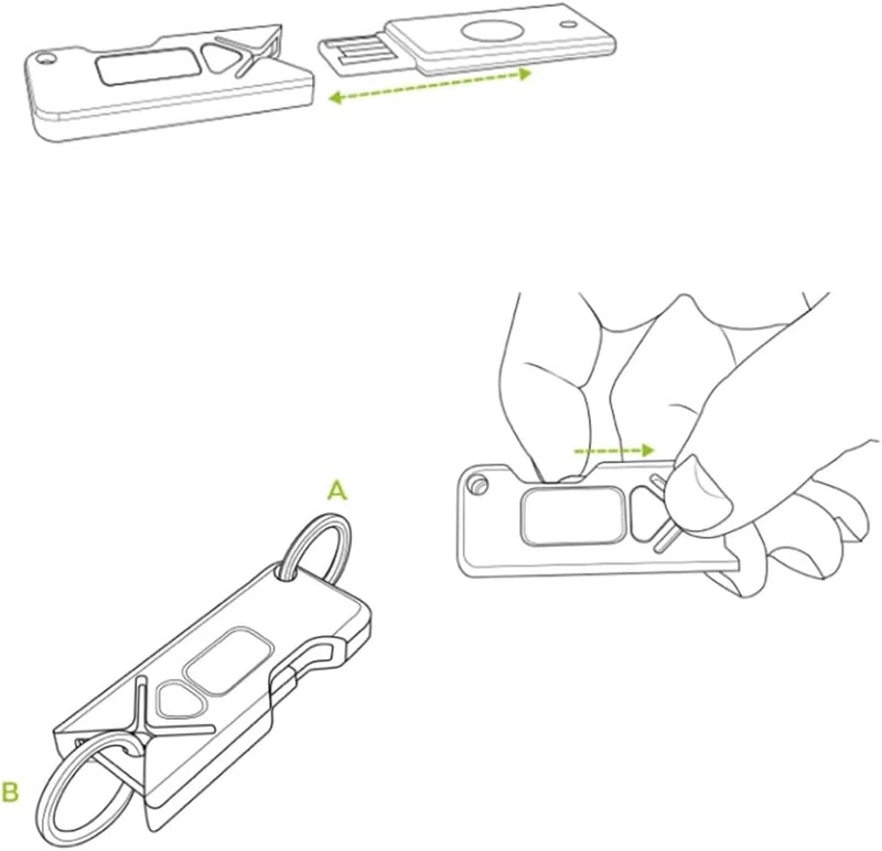 YuCase B+ - das Case für deinen Yubikey - inkl. Schlüsselring inkl. Beschriftungsmöglichkeit - der S