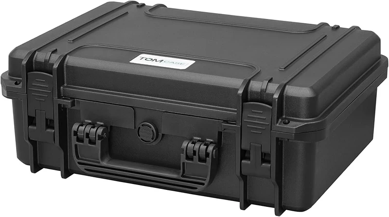 TOMcase Outdoor Schutzkoffer wasserdicht 47x37x18 cm - Hardcase Koffer IP67 Schwarz, Schwarz
