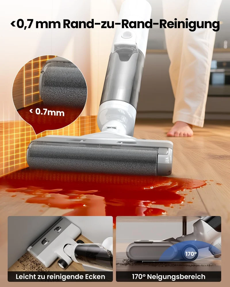 Proscenic F10 Ultra Nass Trockensauger, 60 Min Staubsauger mit Wischfunktion, Saugwischer Smart 3 in