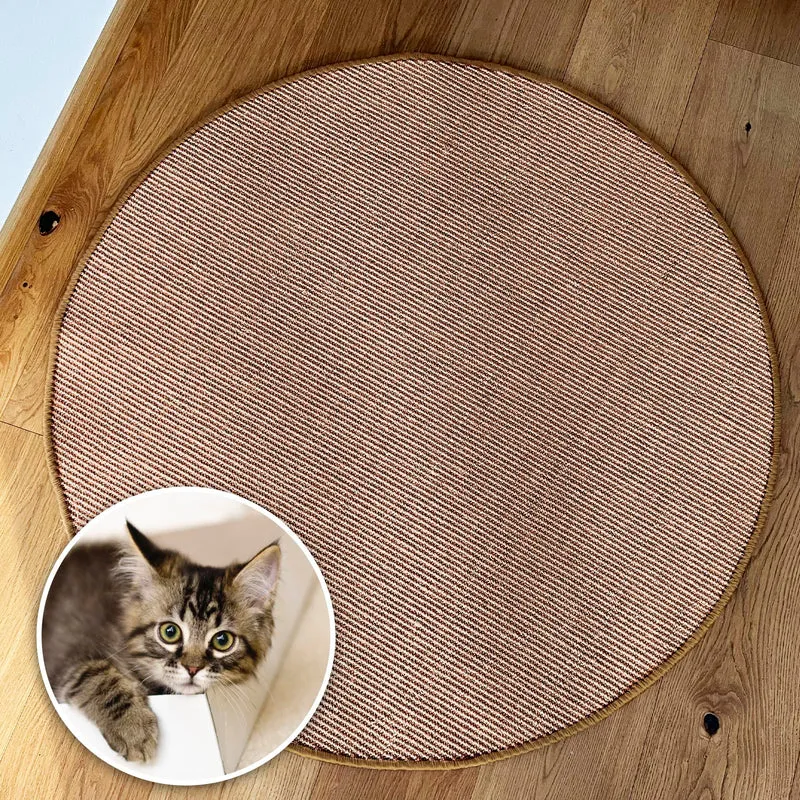 casa pura Katzen Kratzmatte rund 80cm Ø aus Natur Sisal Kratzteppich Kratzmöglichkeiten für Katzen K