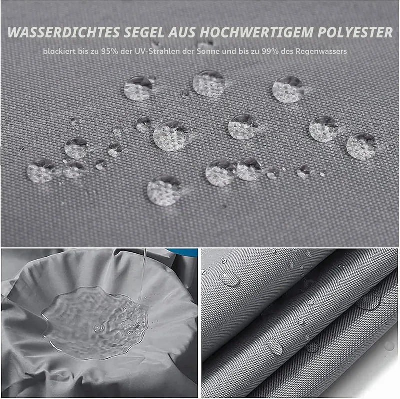 IOAOI Sonnensegel, wasserdicht, 5 m x 5 m x 7,1 m, dunkelgrau, rechtwinklig, dreieckig, Gartenüberda