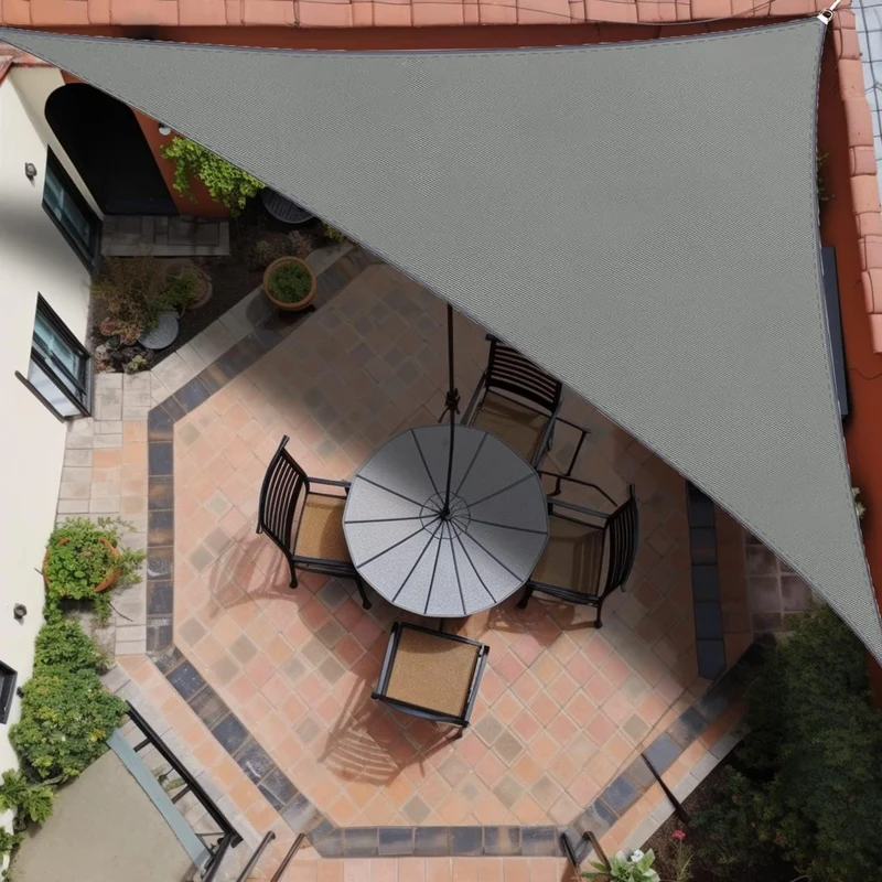 IOAOI Sonnensegel, wasserdicht, 5 m x 5 m x 7,1 m, dunkelgrau, rechtwinklig, dreieckig, Gartenüberda