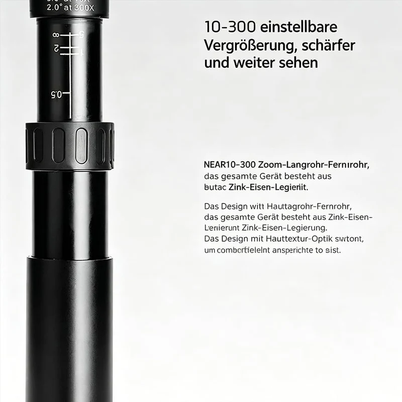 Zoom Monokular Fernglas, 10-300x40mm, Hochvergrösserung HD, Mini-Teleskop für Outdoor, Vogelbeobacht