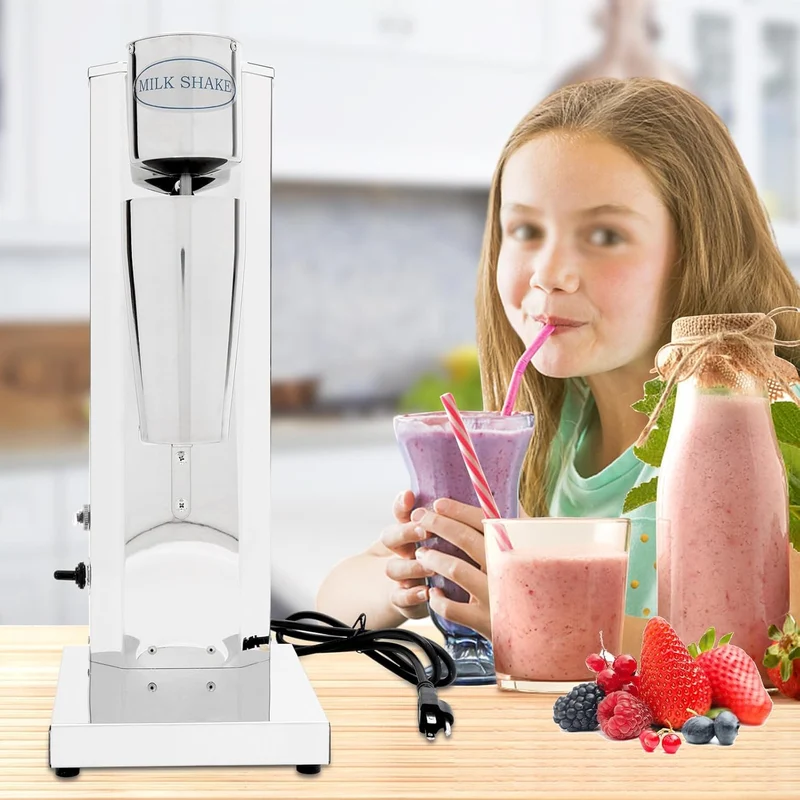 180W Milchshaker Elektrischer Standmixer 650ML Shaker Elektrisch Milch Shaker Mixer Edelstahl Protei