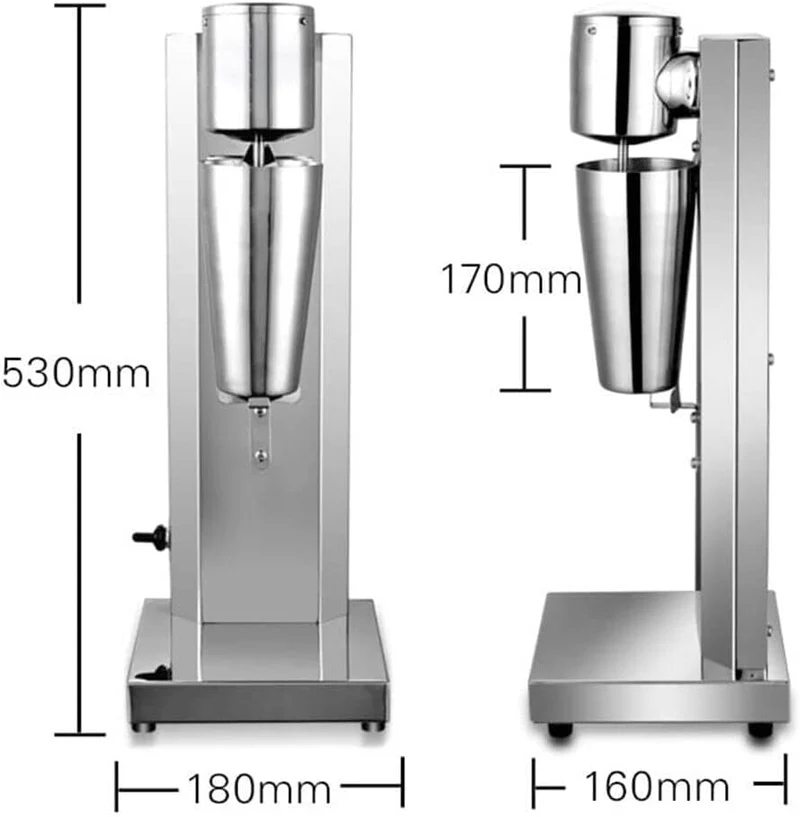 180W Milchshaker Elektrischer Standmixer 650ML Shaker Elektrisch Milch Shaker Mixer Edelstahl Protei