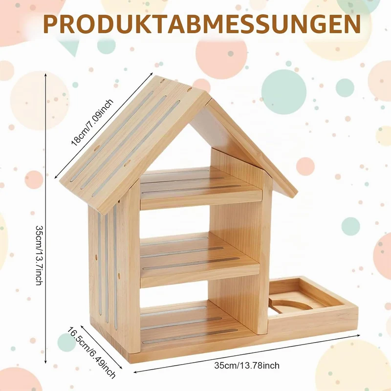 Haus-Form Regal für Tonie, Holz Wandregal Geeignet für TonieBox 1 und TonieBox 2, Magnetisches Regal