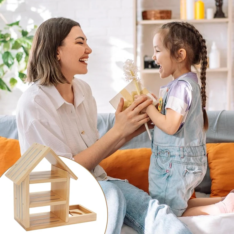 Haus-Form Regal für Tonie, Holz Wandregal Geeignet für TonieBox 1 und TonieBox 2, Magnetisches Regal