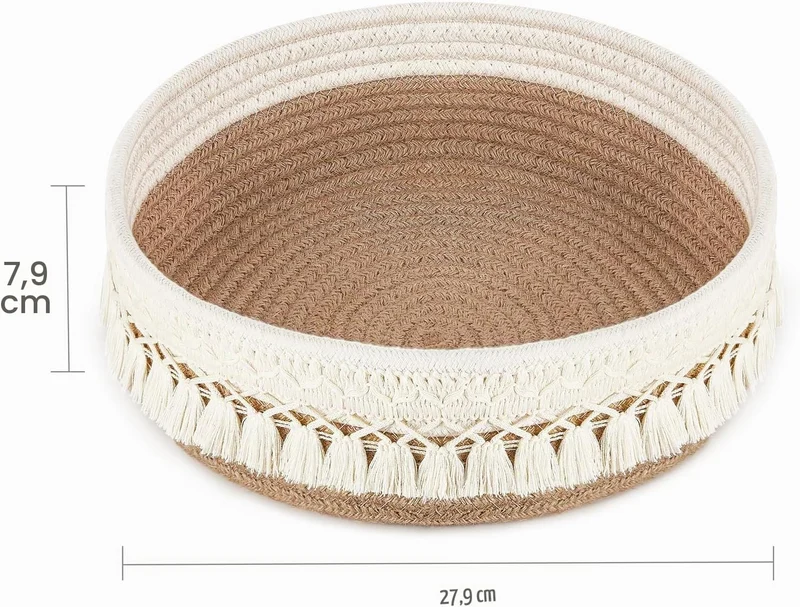 Mkono Make-up Halter Organizer Makrame Dekorativer Gewebter Seilkorb Boho Decor Kosmetik Schreibtisc