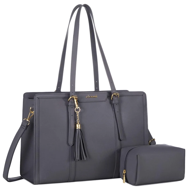 LOVEVOOK Laptoptasche 15,6 Zoll Handtasche Damen Umhängetasche Leder Tote Bag Women Shoulder Crossbo