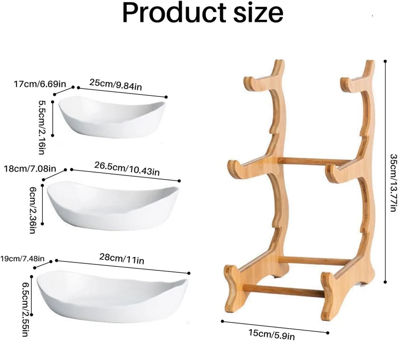 Etagere 3 Etagen mit Obstschale, Mehrstöckiger Obstkorb für Küche, Moderne Obst Etagere Holz, Frucht