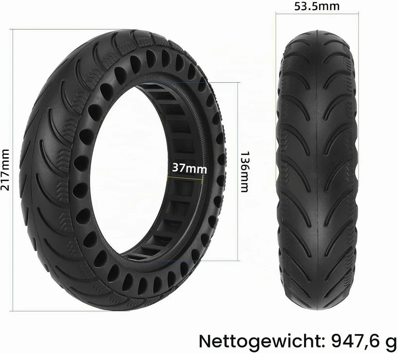 9x2,125 Vollreifen, Reifen Solid 9 Zoll Premium Soft für Xiaomi M365 Elektroroller Vollgummireifen V